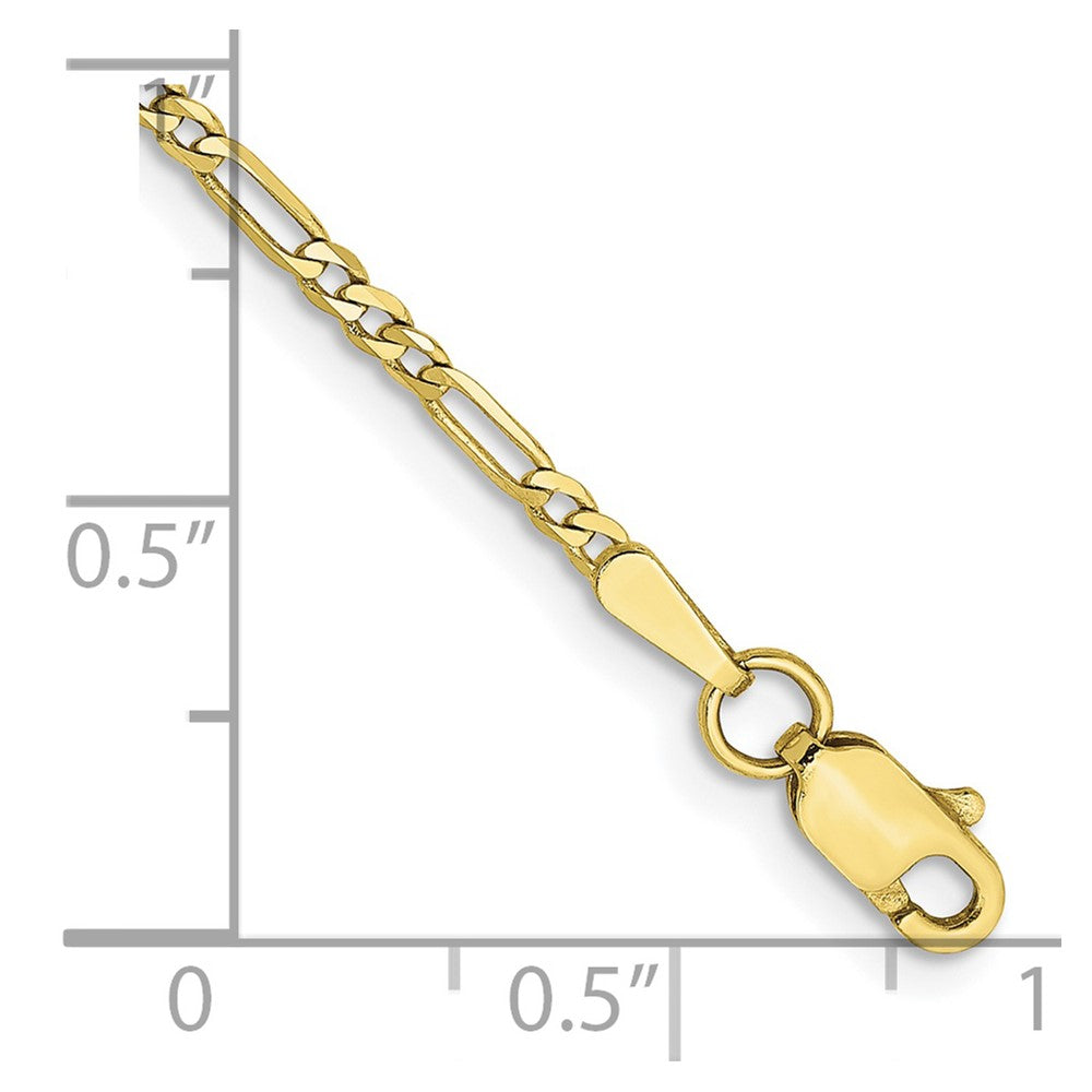 10k 1.75mm Flat Figaro Chain Anklet - Product Photo