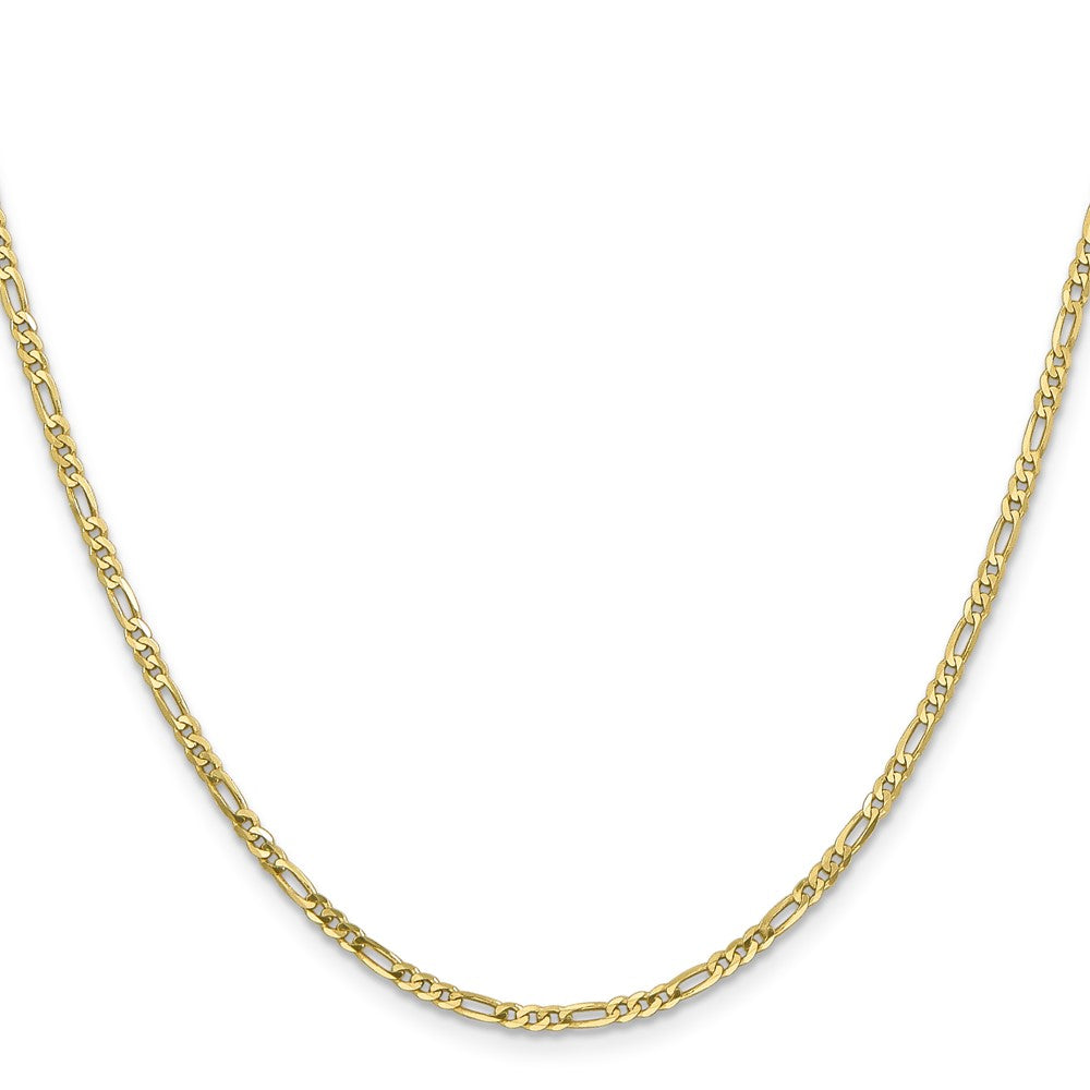 10k 2.2mm Flat Figaro Chain - Product Photo