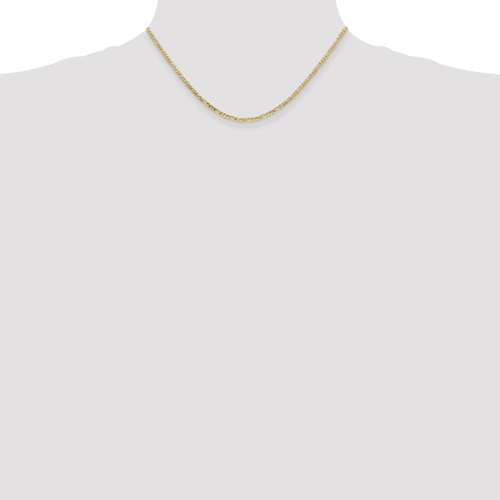 10k 2.2mm Flat Figaro Chain - Product Photo