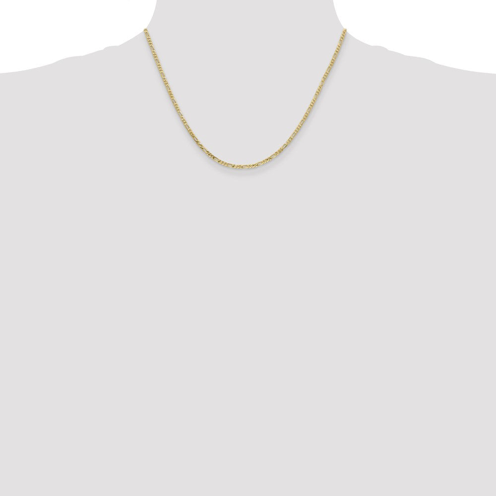 10k 2.2mm Flat Figaro Chain - Product Photo