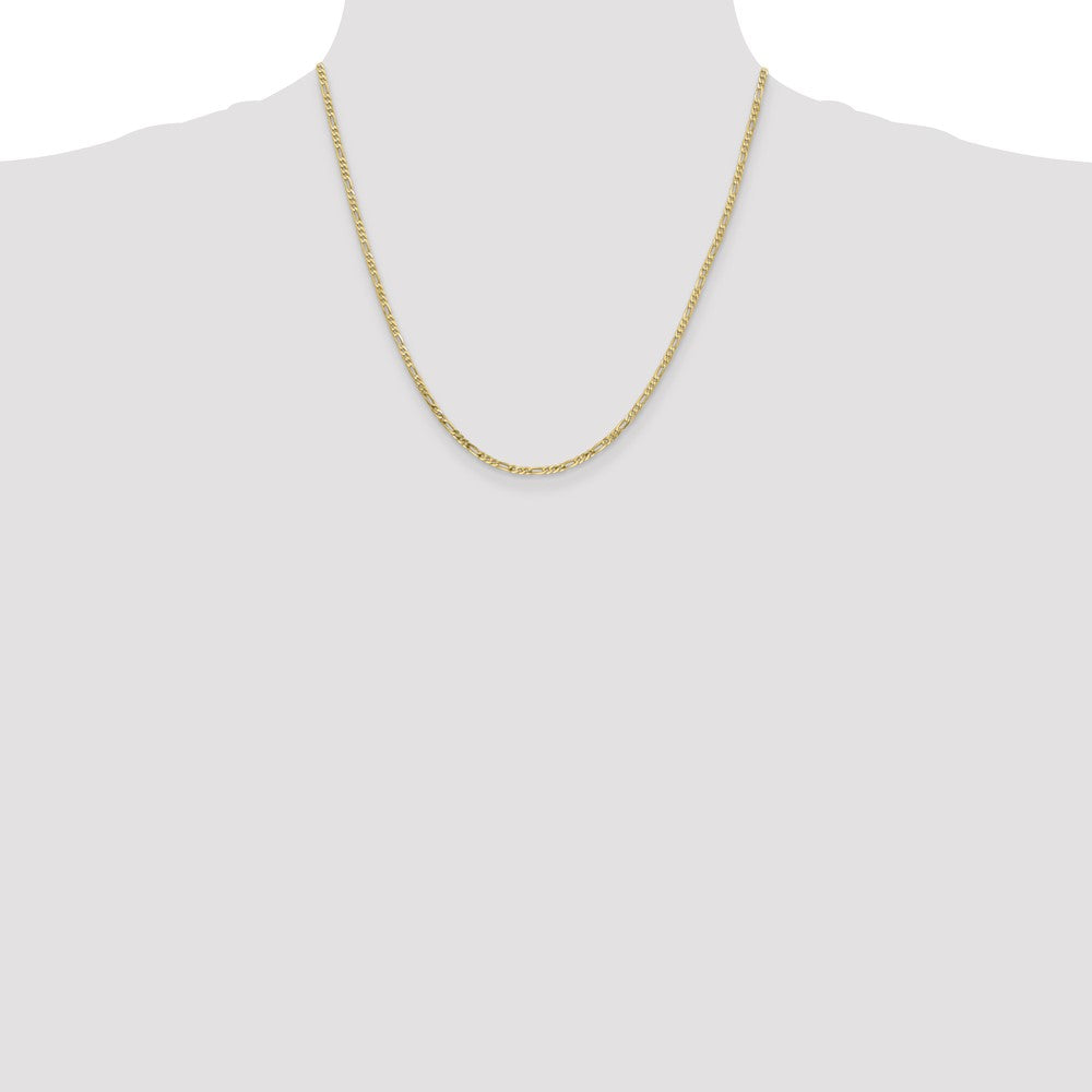 10k 2.2mm Flat Figaro Chain - Product Photo