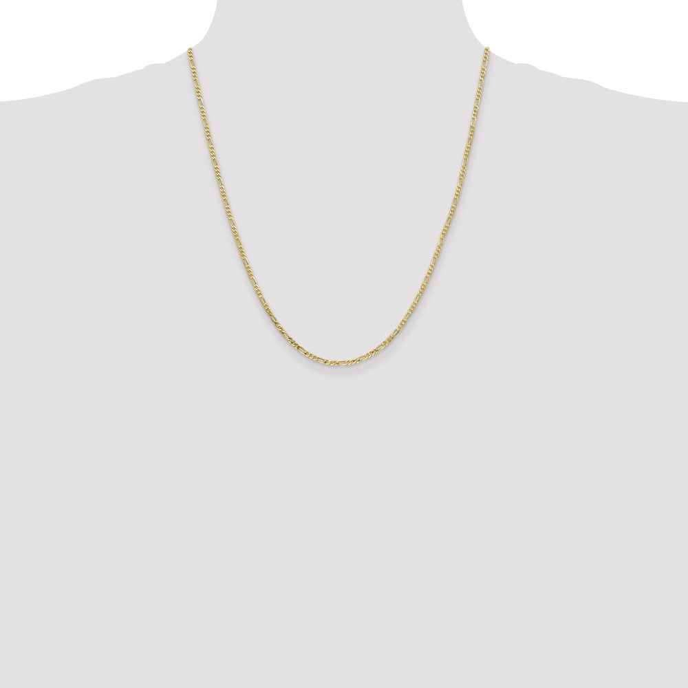 10k 2.2mm Flat Figaro Chain - Product Photo