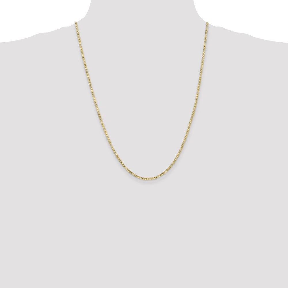 10k 2.2mm Flat Figaro Chain - Product Photo