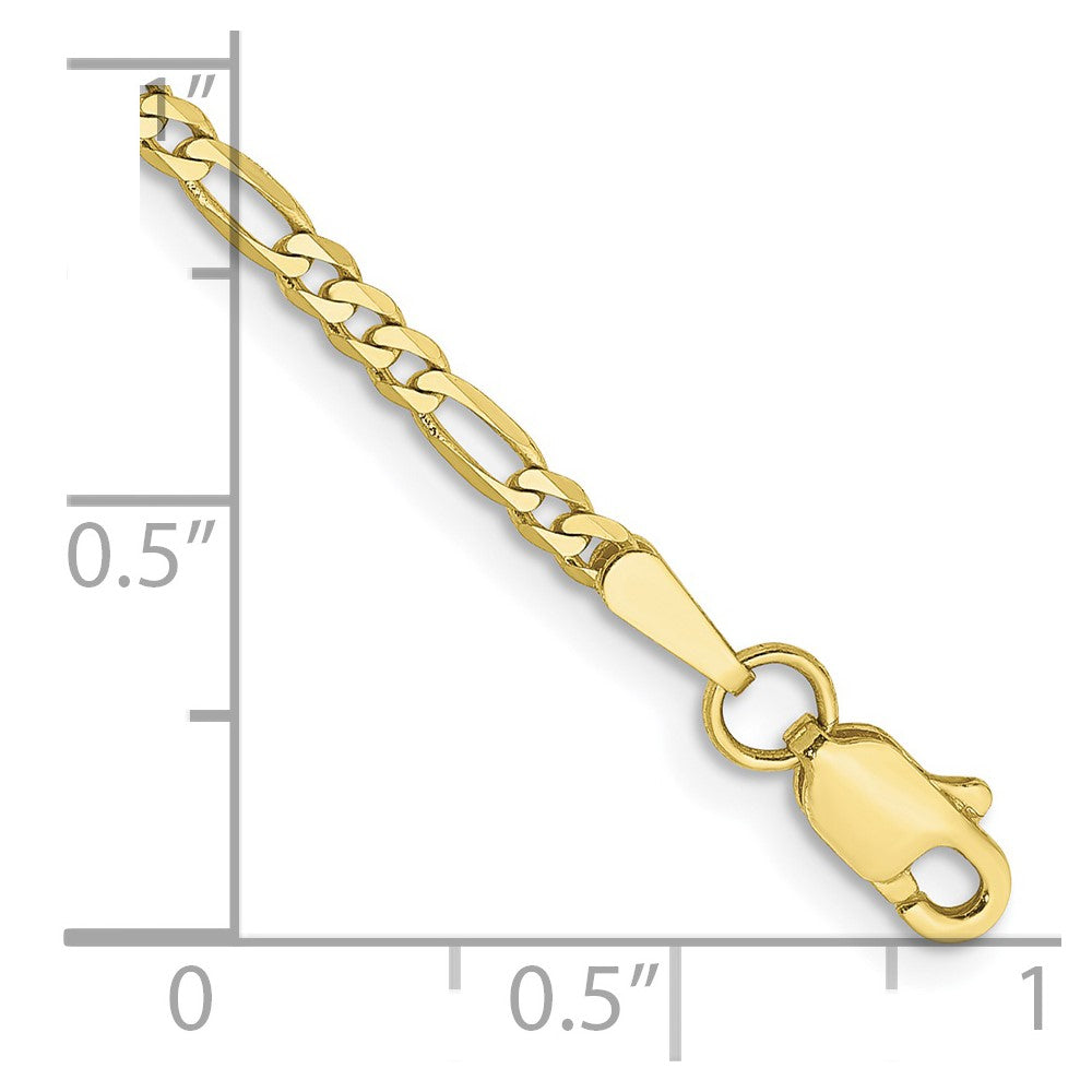 10k 2.2mm Flat Figaro Chain - Product Photo