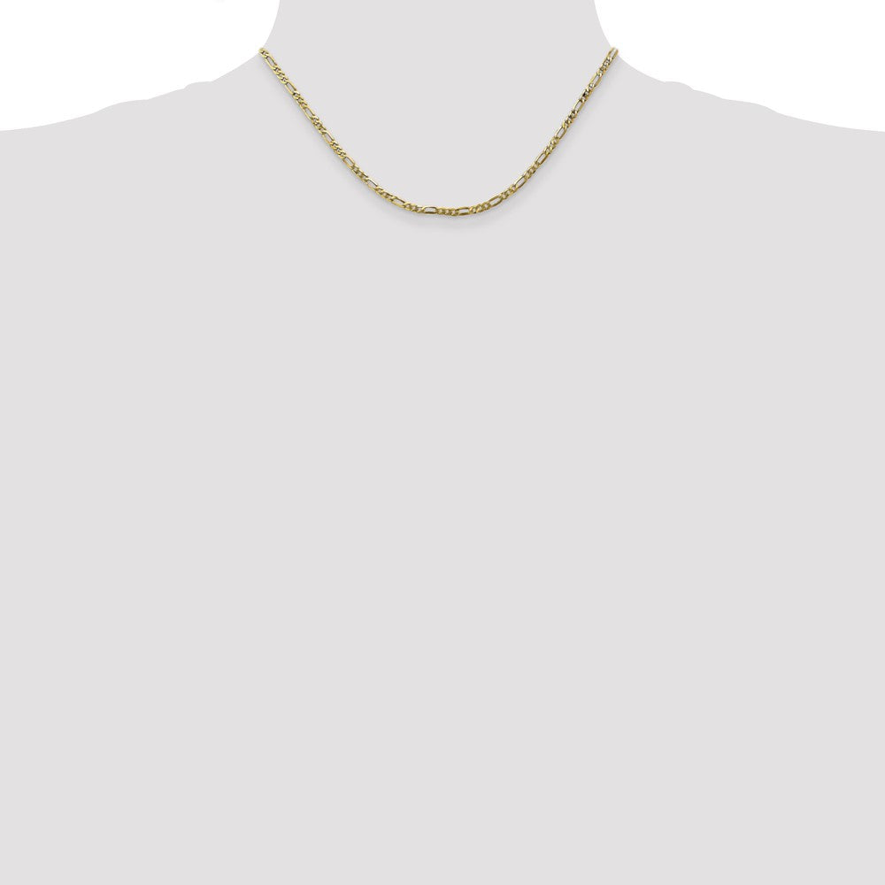 10k 2.75mm Flat Figaro Chain - Product Photo