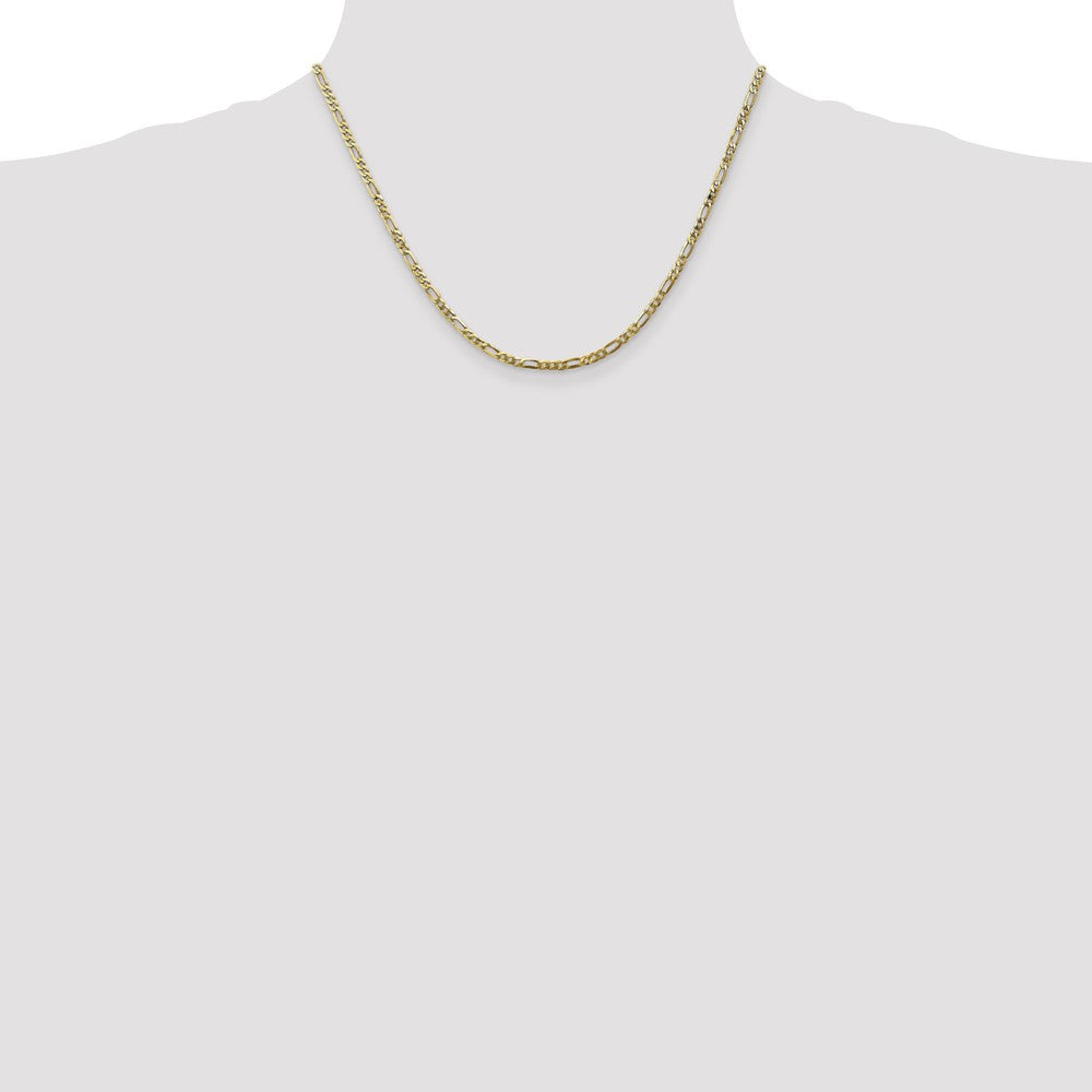 10k 2.75mm Flat Figaro Chain - Product Photo