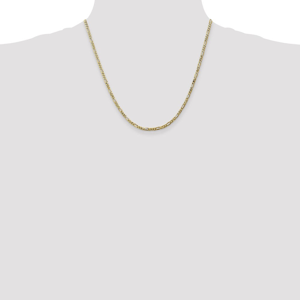 10k 2.75mm Flat Figaro Chain - Product Photo