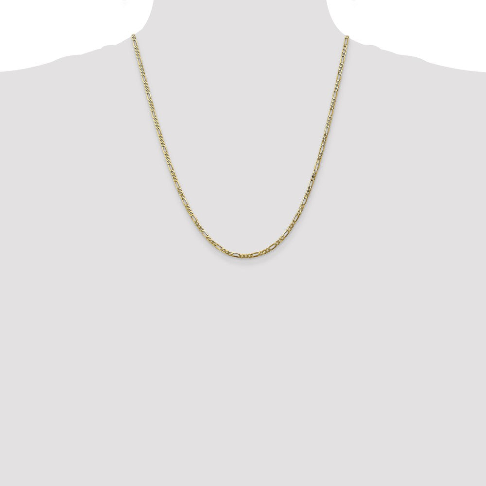 10k 2.75mm Flat Figaro Chain - Product Photo