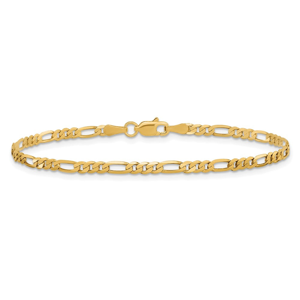 10k 2.75mm Flat Figaro Chain - Product Photo