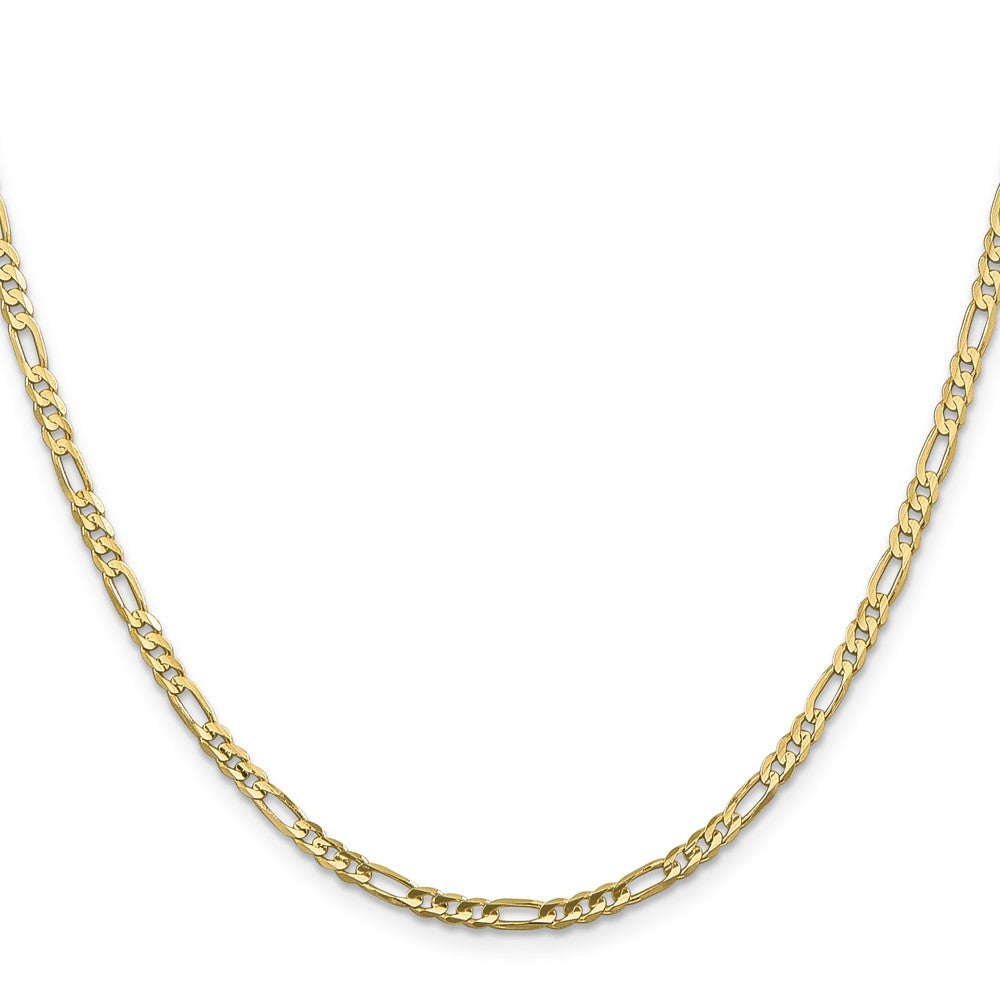 10K 3mm Flat Figaro Chain - Product Photo