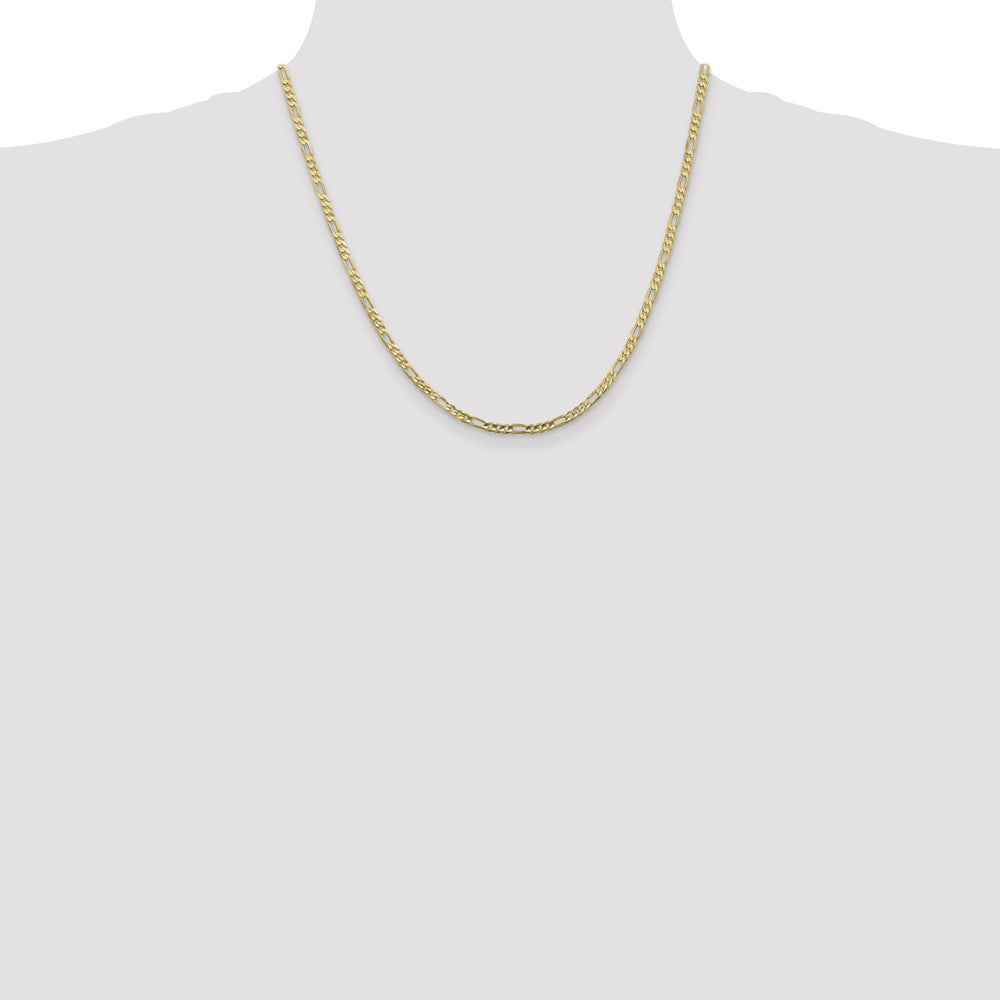 10K 3mm Flat Figaro Chain - Product Photo