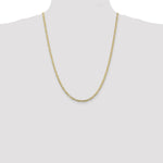10K 3mm Flat Figaro Chain - Product Photo