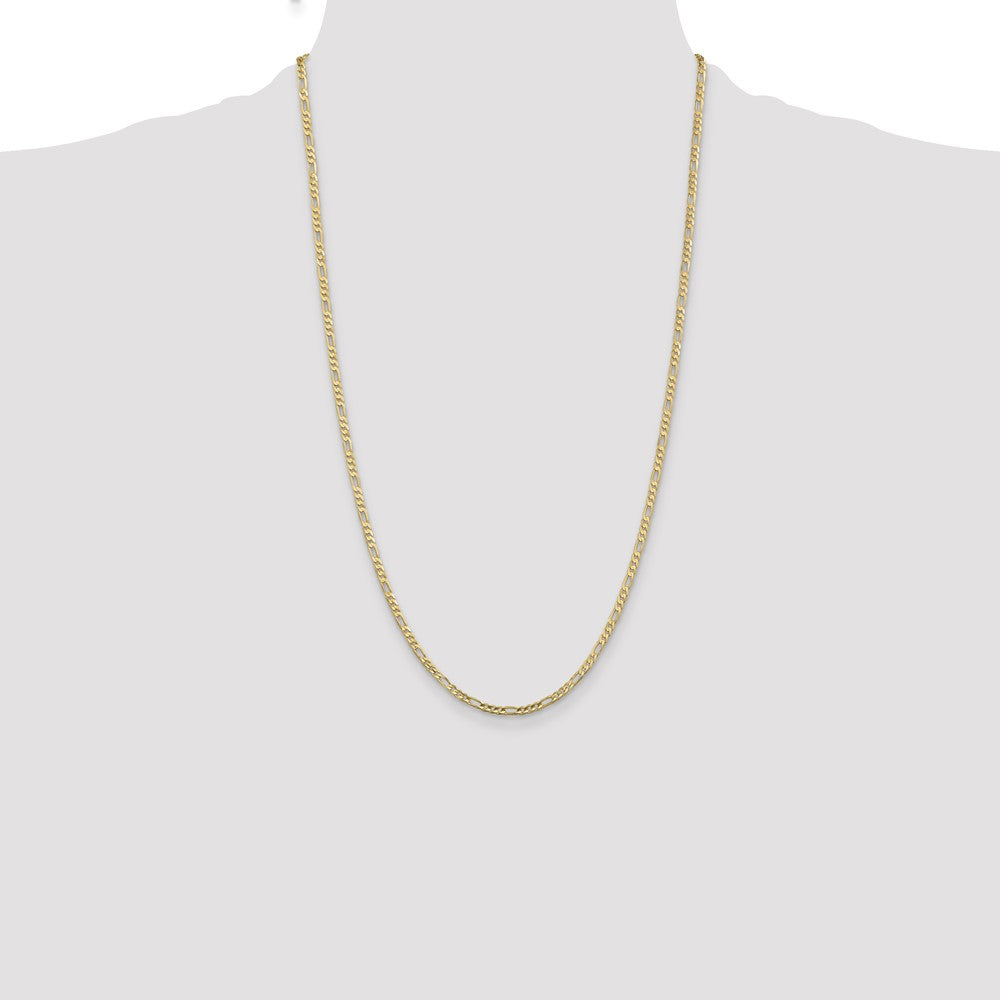 10K 3mm Flat Figaro Chain - Product Photo