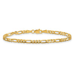 10K 3mm Flat Figaro Chain - Product Photo