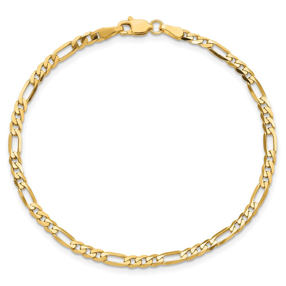 10K 3mm Flat Figaro Chain - Product Photo