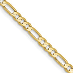 10K 3mm Flat Figaro Chain - Product Photo