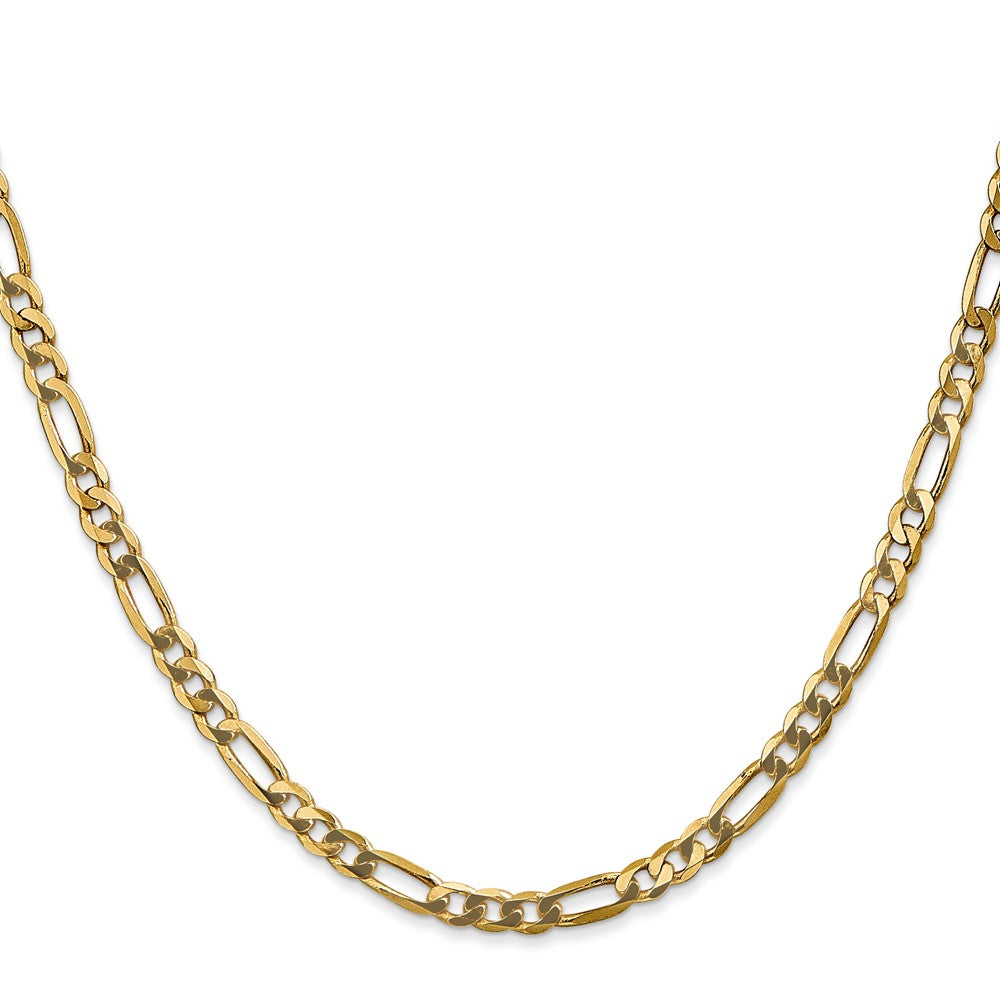 10K 4mm Flat Figaro Chain - Product Photo