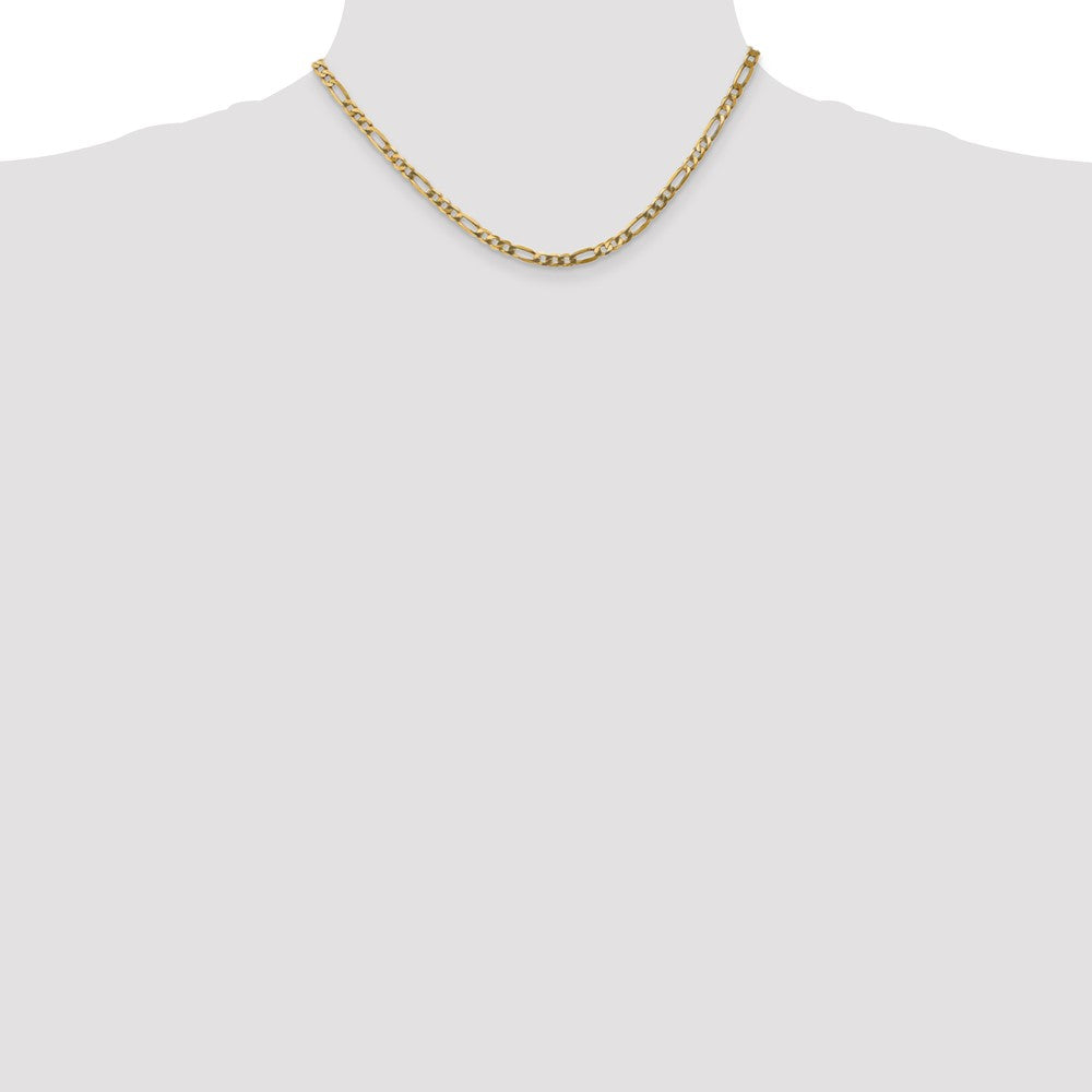 10K 4mm Flat Figaro Chain - Product Photo
