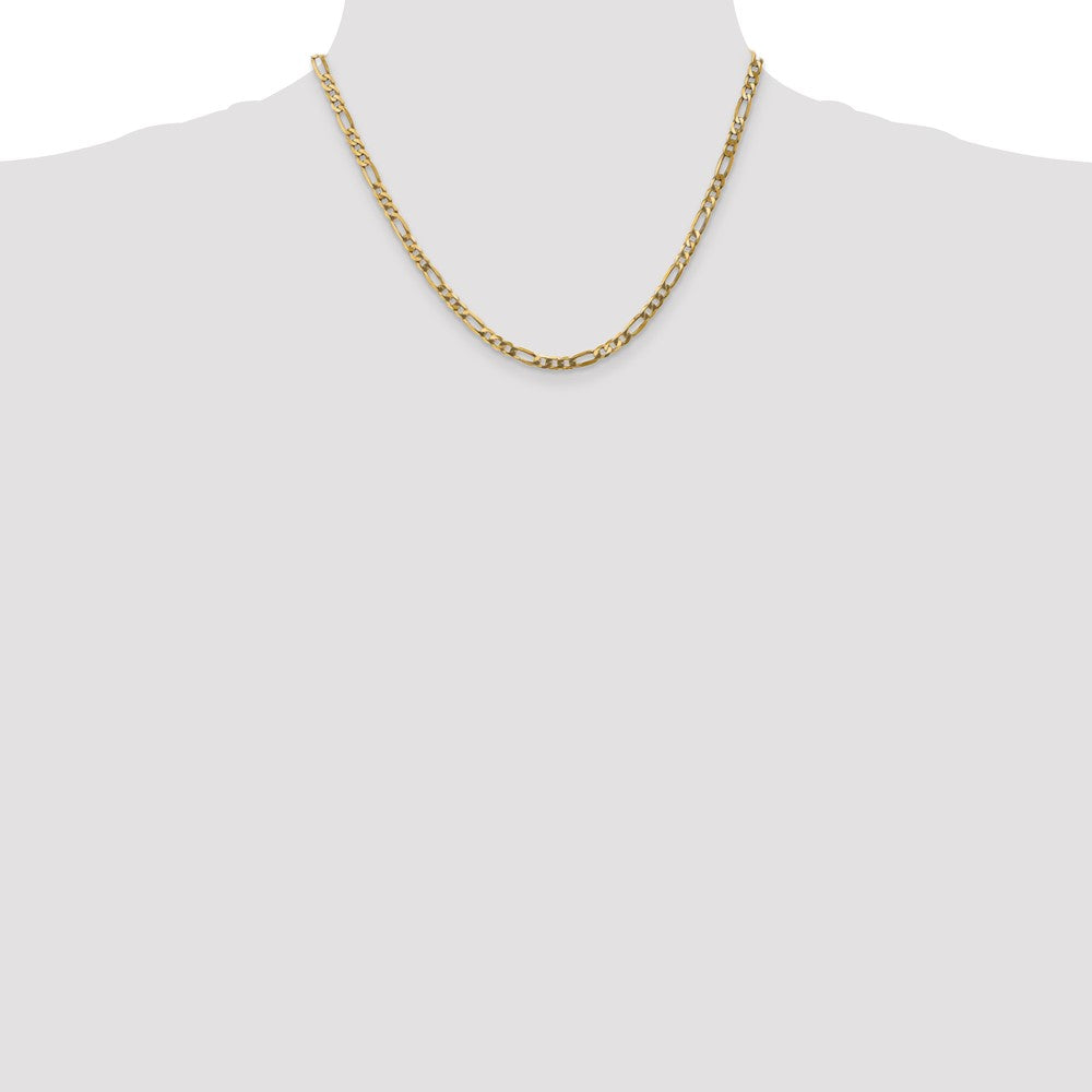 10K 4mm Flat Figaro Chain - Product Photo