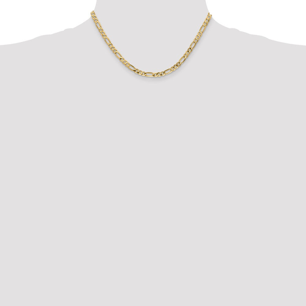 10K 4.75mm Flat Figaro Chain - Product Photo