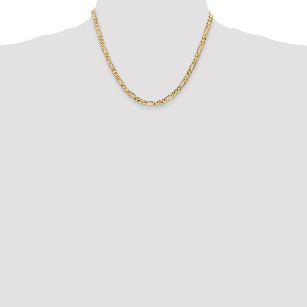 10K 4.75mm Flat Figaro Chain - Product Photo