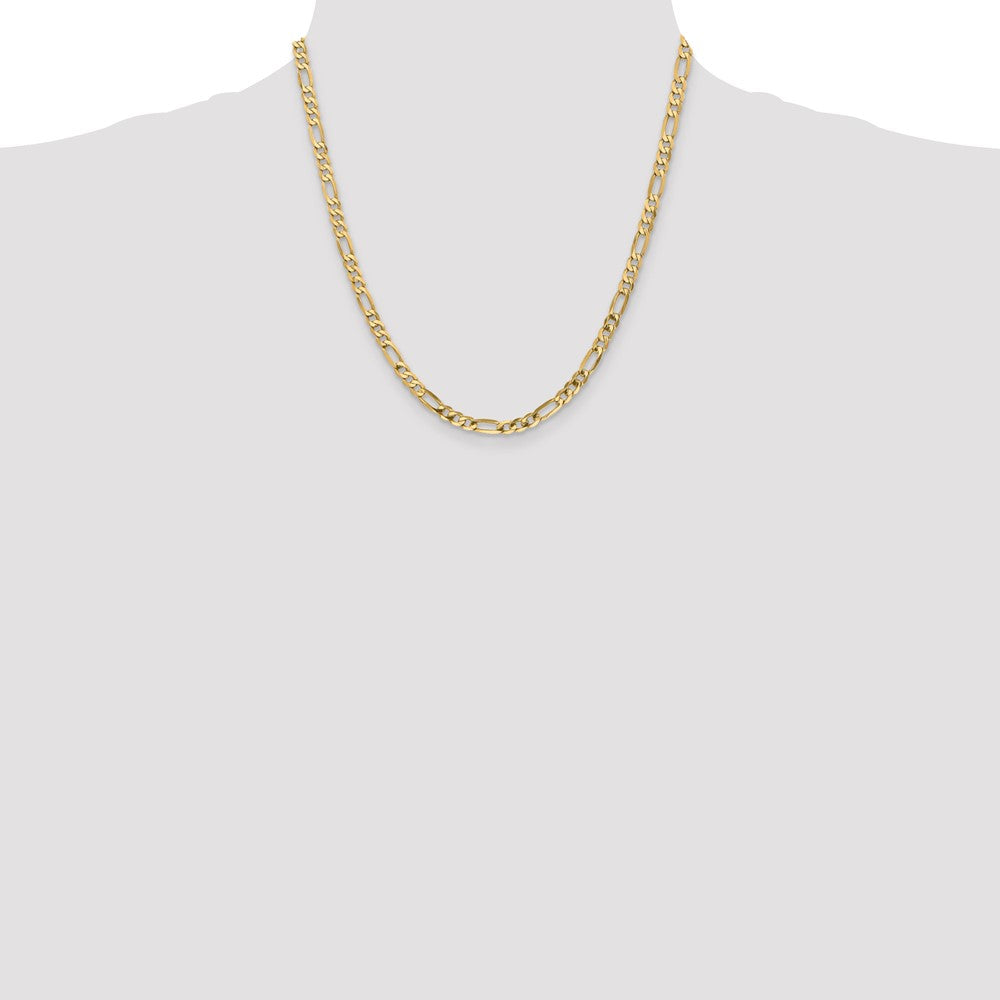 10K 4.75mm Flat Figaro Chain - Product Photo