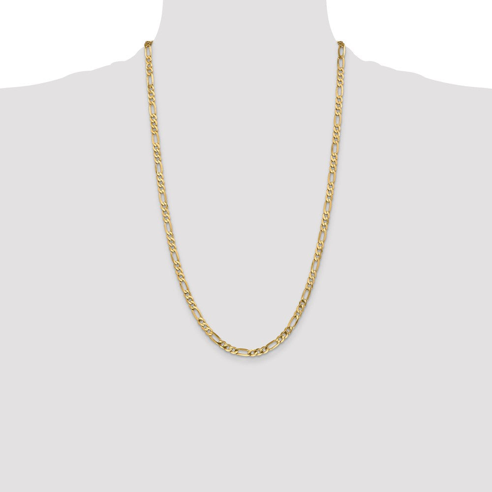 10K 4.75mm Flat Figaro Chain - Product Photo