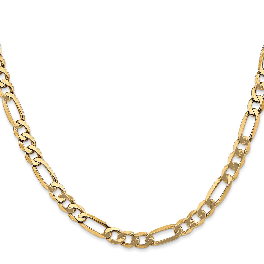 10K 5.25mm Flat Figaro Chain - Product Photo