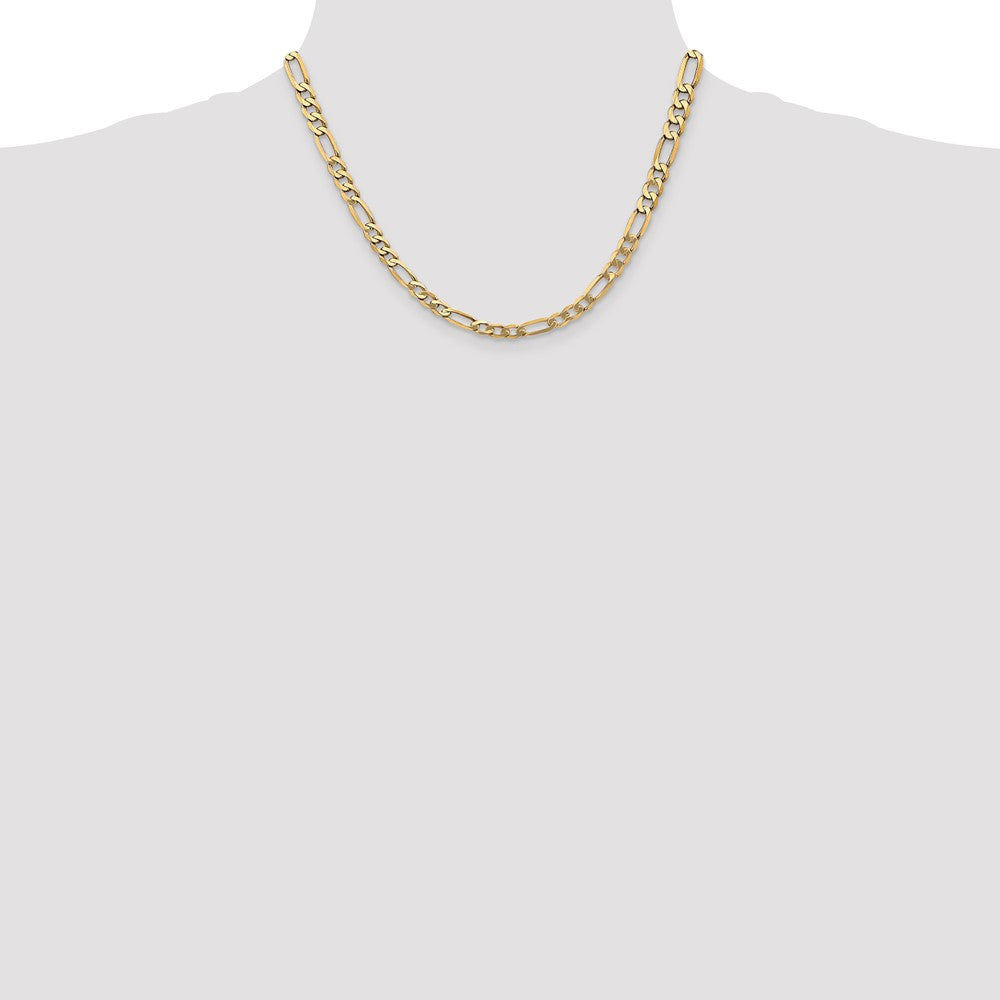 10K 5.25mm Flat Figaro Chain - Product Photo