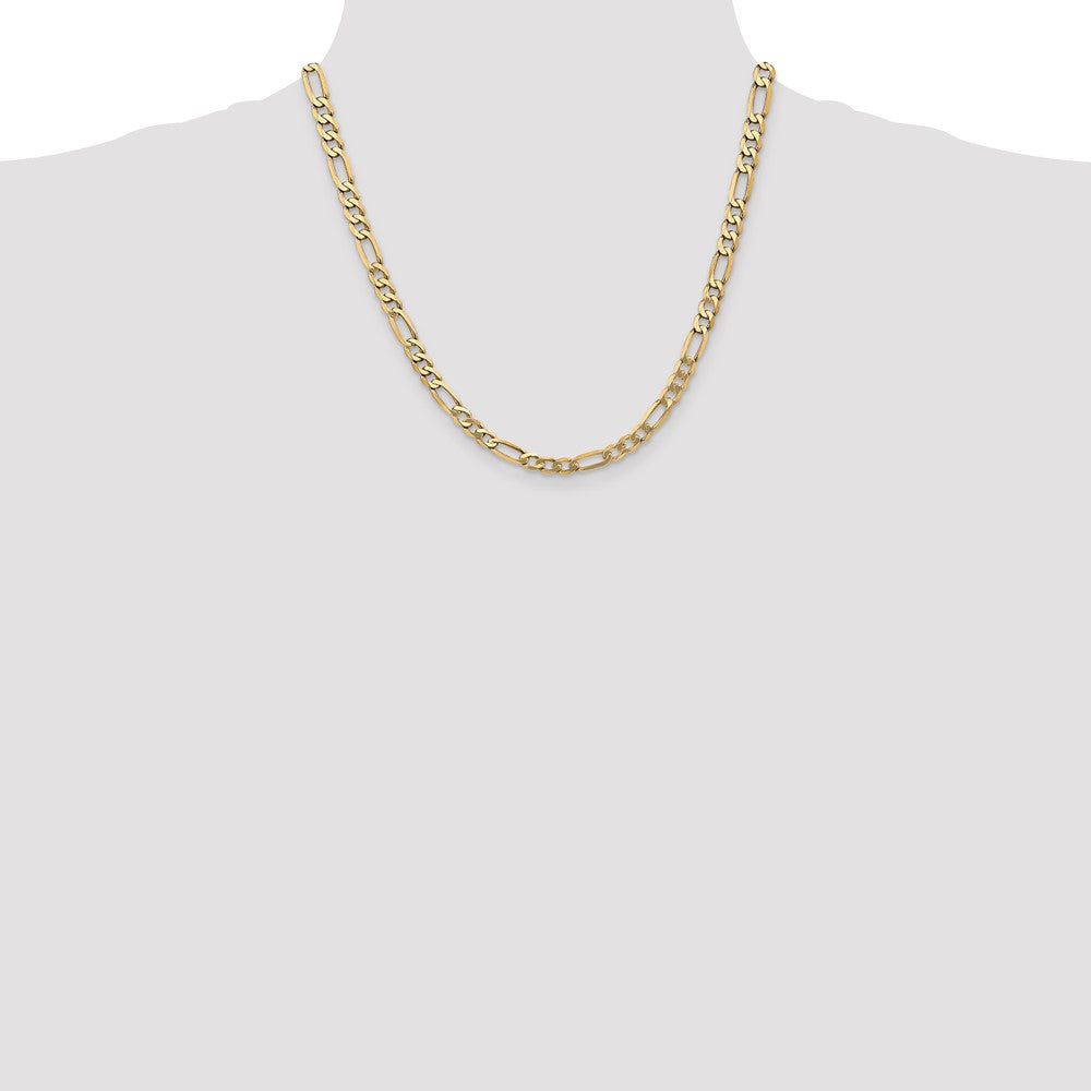 10K 5.25mm Flat Figaro Chain - Product Photo