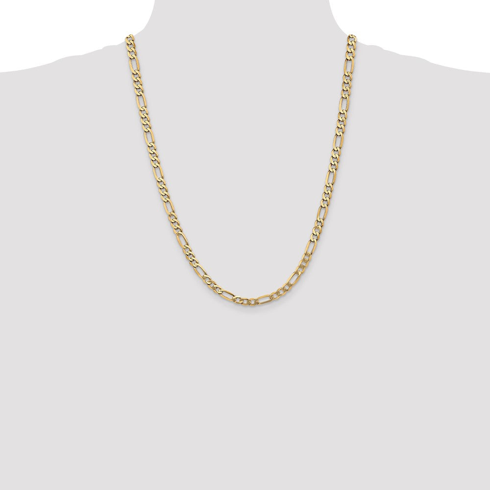 10K 5.25mm Flat Figaro Chain - Product Photo