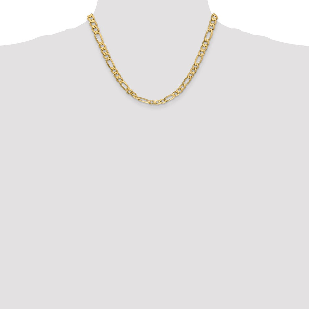 10K 6.25mm Flat Figaro Chain - Product Photo