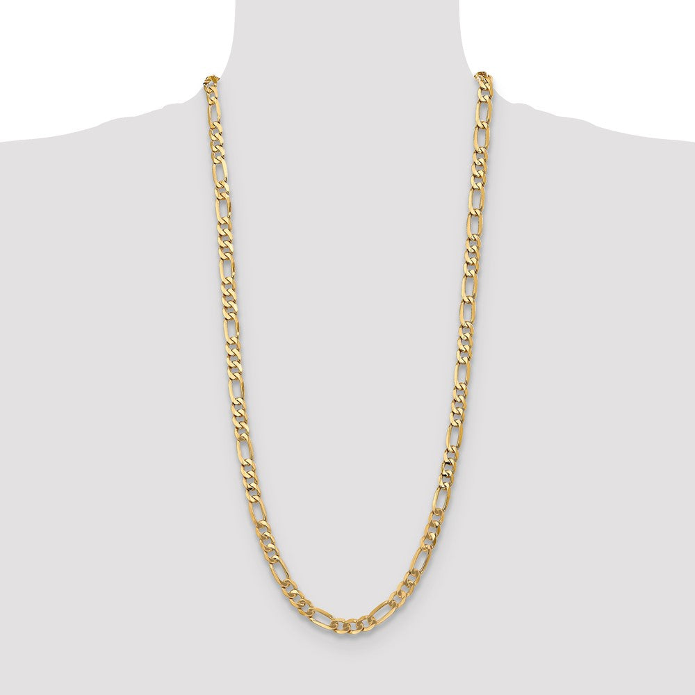 10K 7mm Flat Figaro Chain - Product Photo