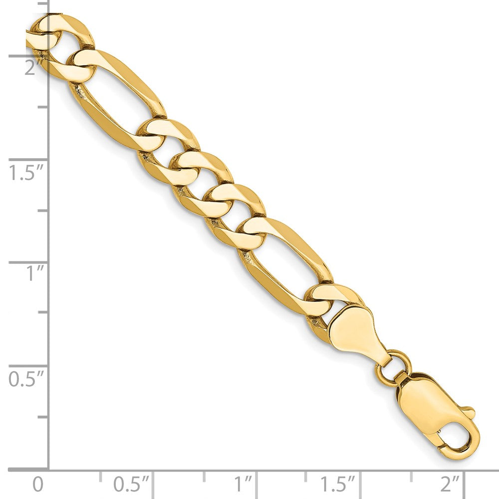 10K 7mm Flat Figaro Chain - Product Photo