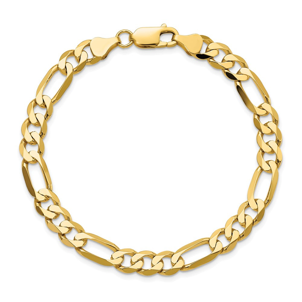 10K 7mm Flat Figaro Chain - Product Photo