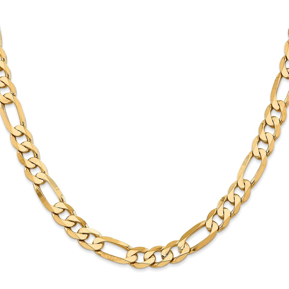 10K 7.5mm Flat Figaro Chain - Product Photo