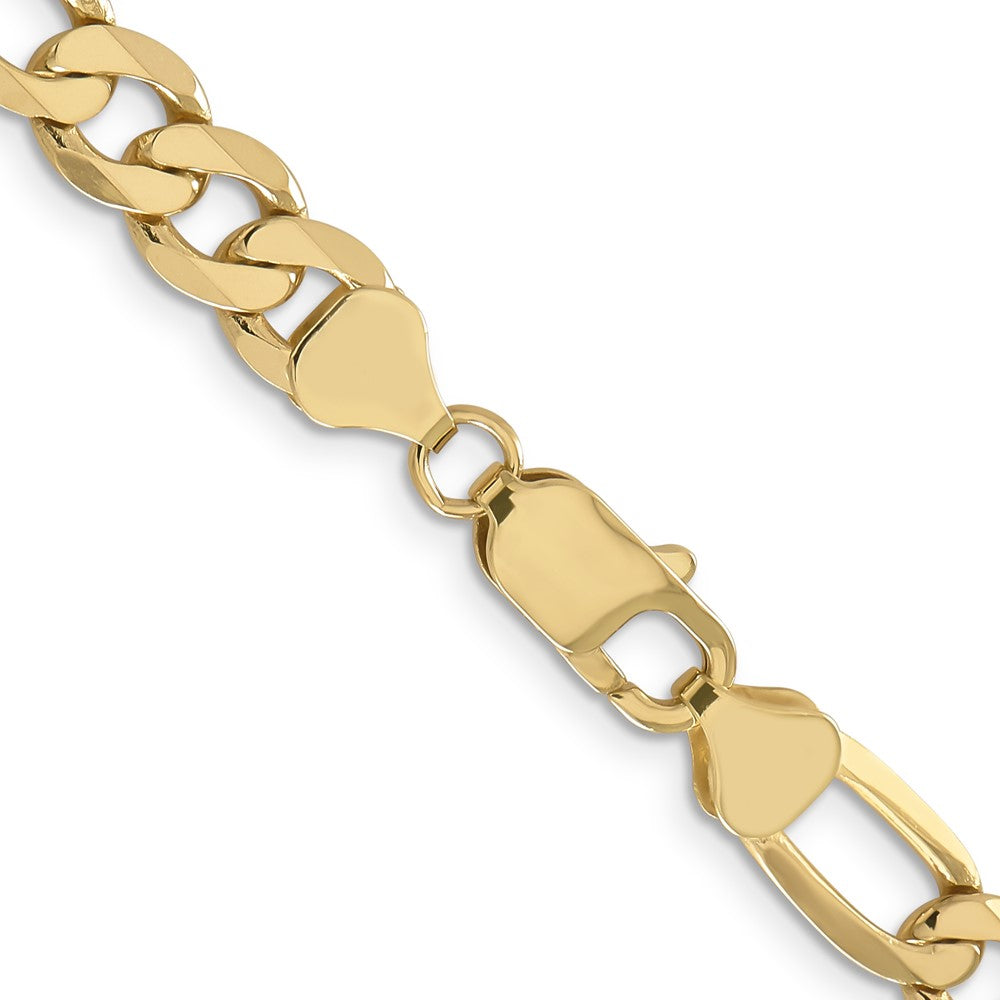 10K 7.5mm Flat Figaro Chain - Product Photo
