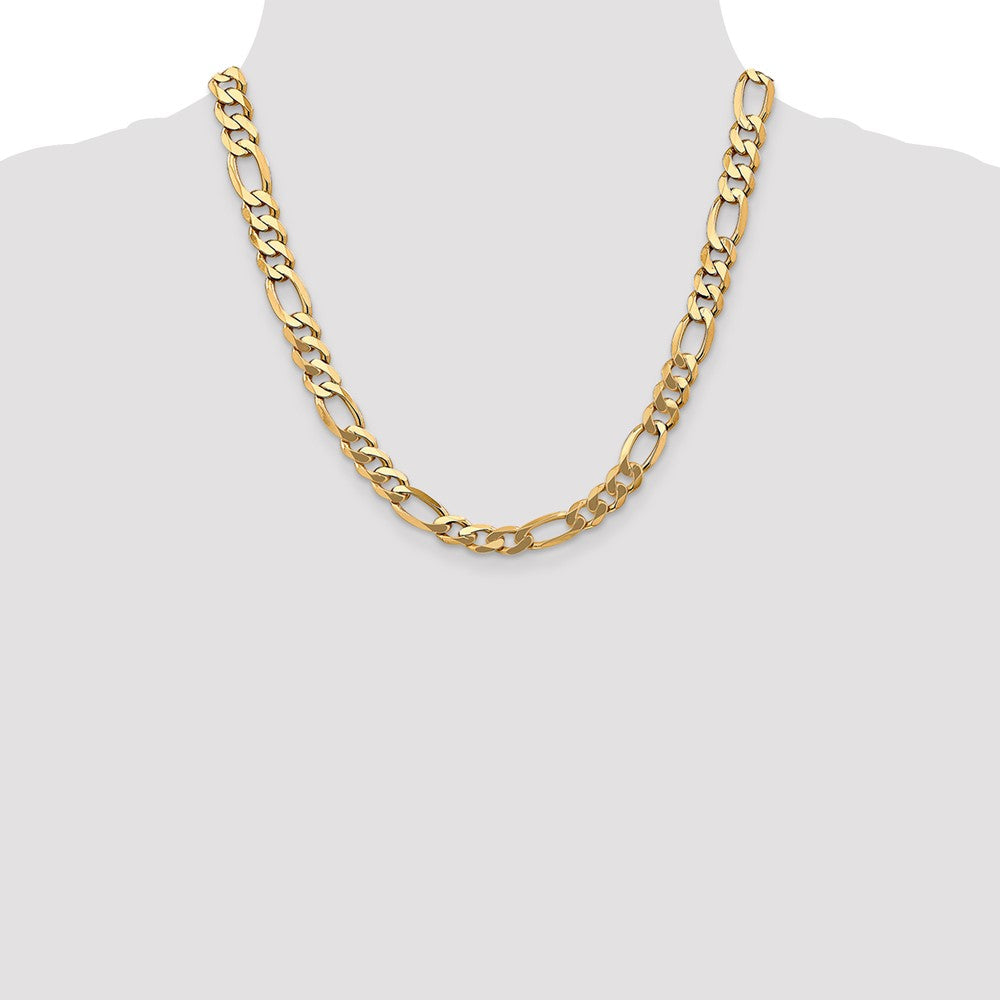 10K 8.75mm Flat Figaro Chain - Product Photo