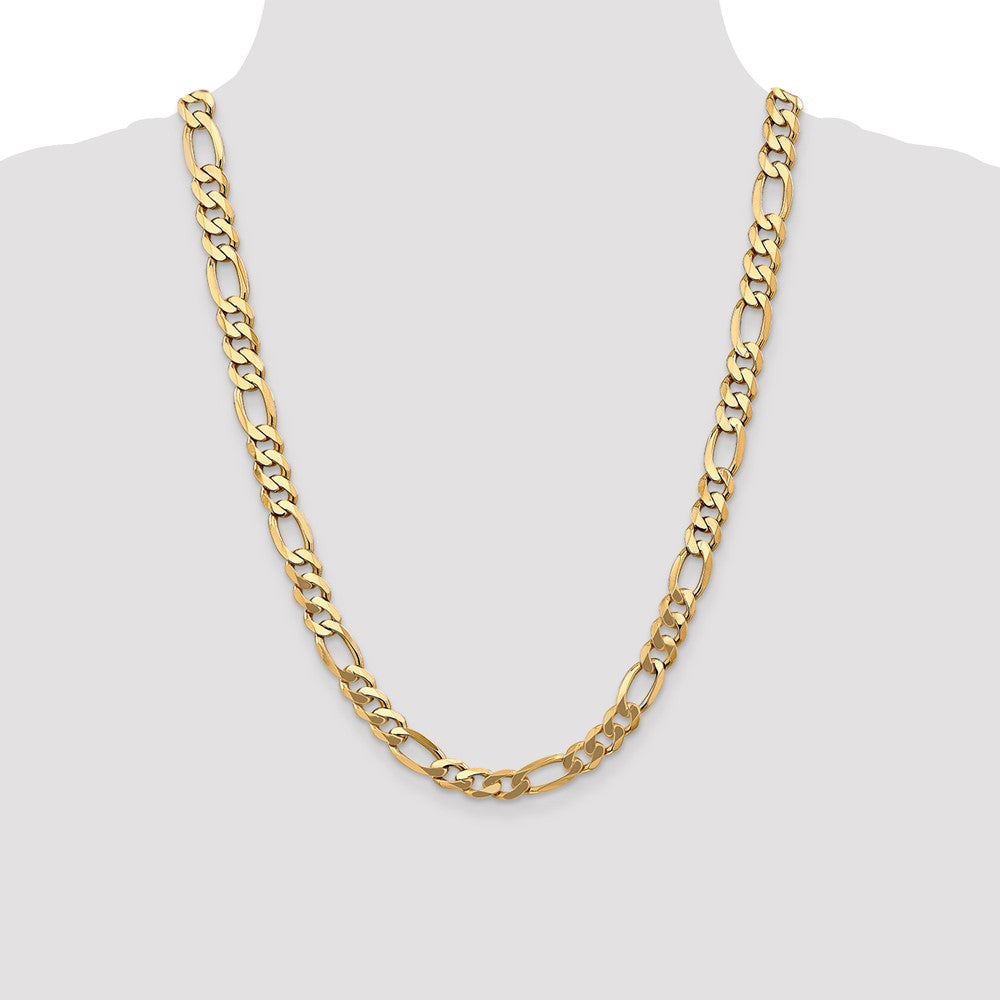 10K 8.75mm Flat Figaro Chain - Product Photo