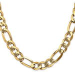 10K 10mm Flat Figaro Chain - Product Photo