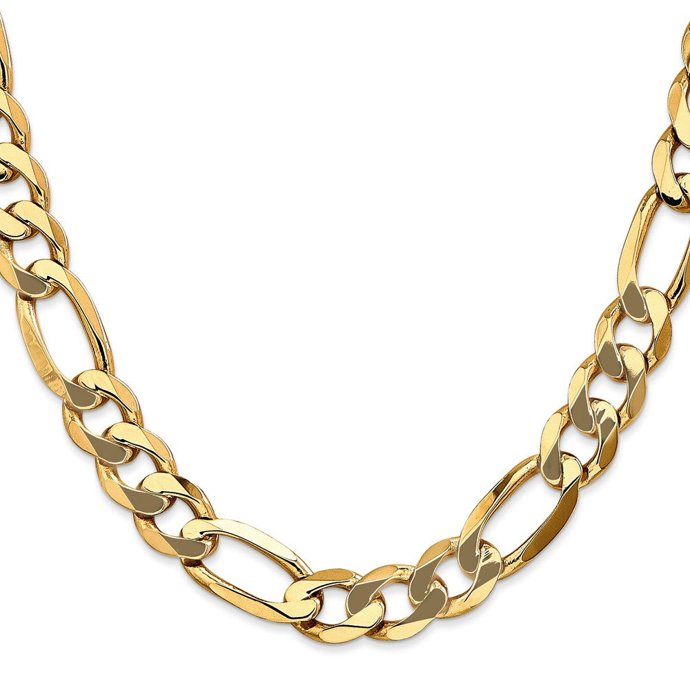 10K 10mm Flat Figaro Chain - Product Photo