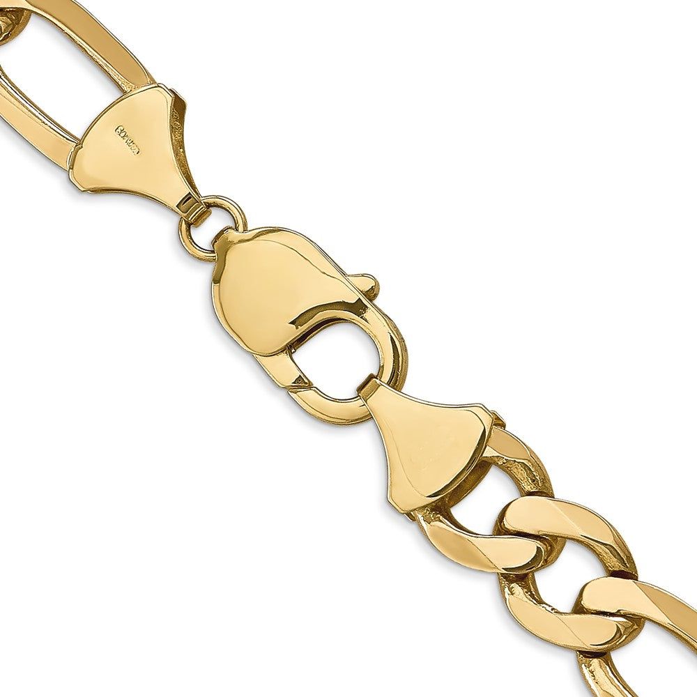 10K 10mm Flat Figaro Chain - Product Photo