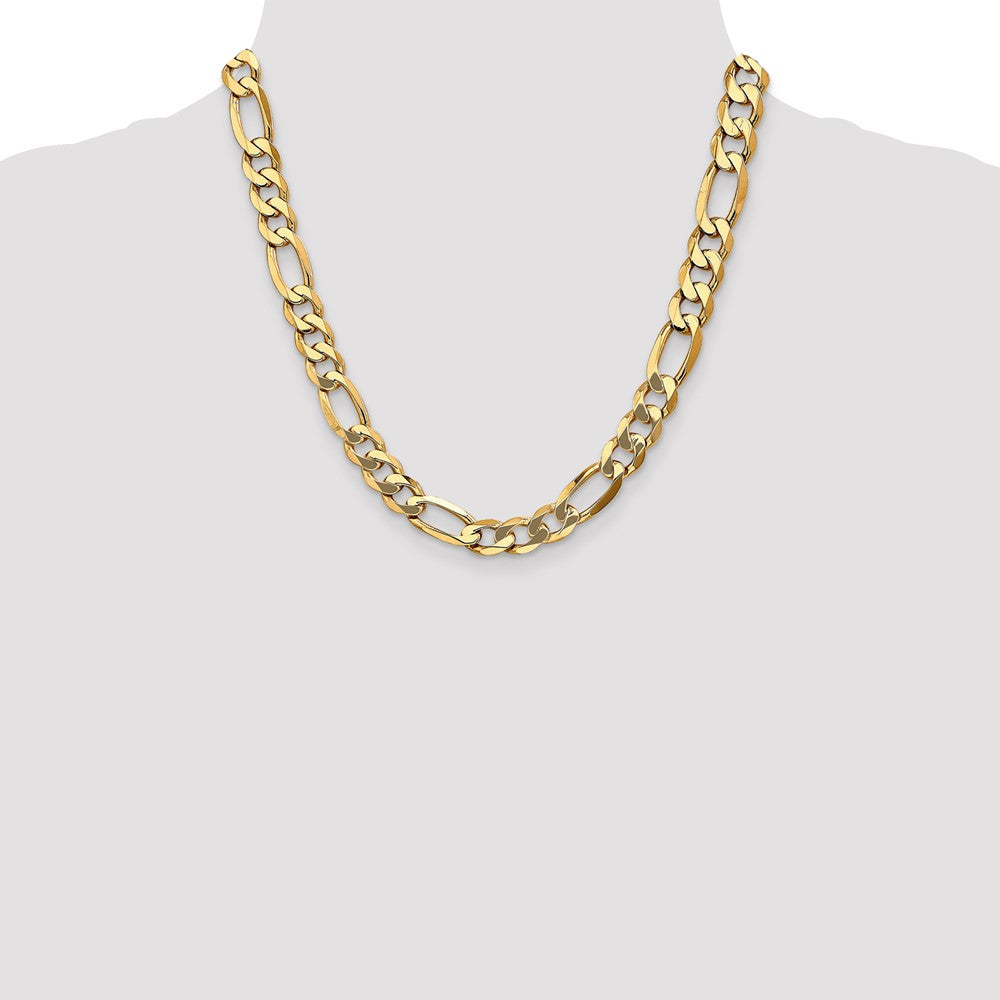 10K 10mm Flat Figaro Chain - Product Photo