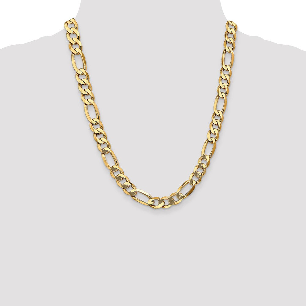 10K 10mm Flat Figaro Chain - Product Photo