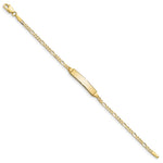 10K Yellow Gold Figaro Link ID Bracelet - Product Photo