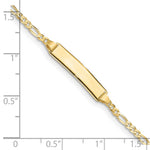 10K Yellow Gold Figaro Link ID Bracelet - Product Photo