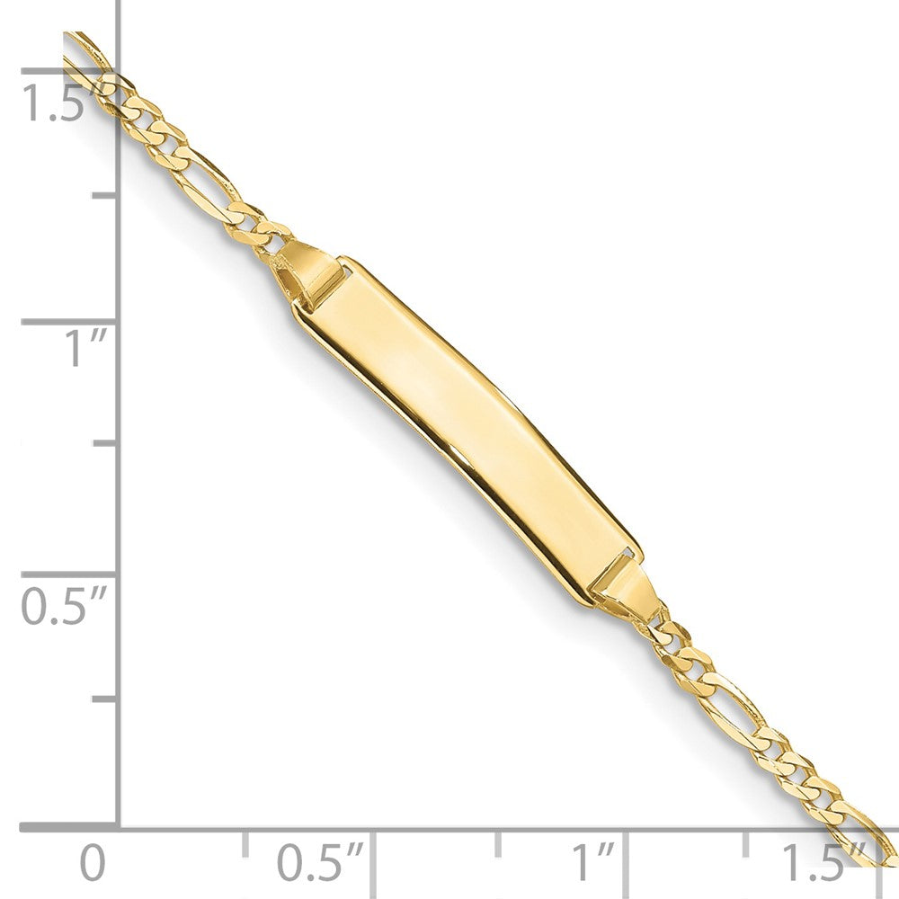 10K Yellow Gold Figaro Link ID Bracelet - Product Photo