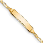 10K Yellow Gold Figaro Link ID Bracelet - Product Photo