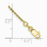10K Yellow Gold 1.15mm Diamond-Cut Machine Made Rope Chain Bracelet 7"-8" - Product Photo