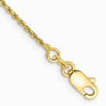 10K Yellow Gold 1.15mm Diamond-Cut Machine Made Rope Chain Bracelet 7"-8" - Product Photo